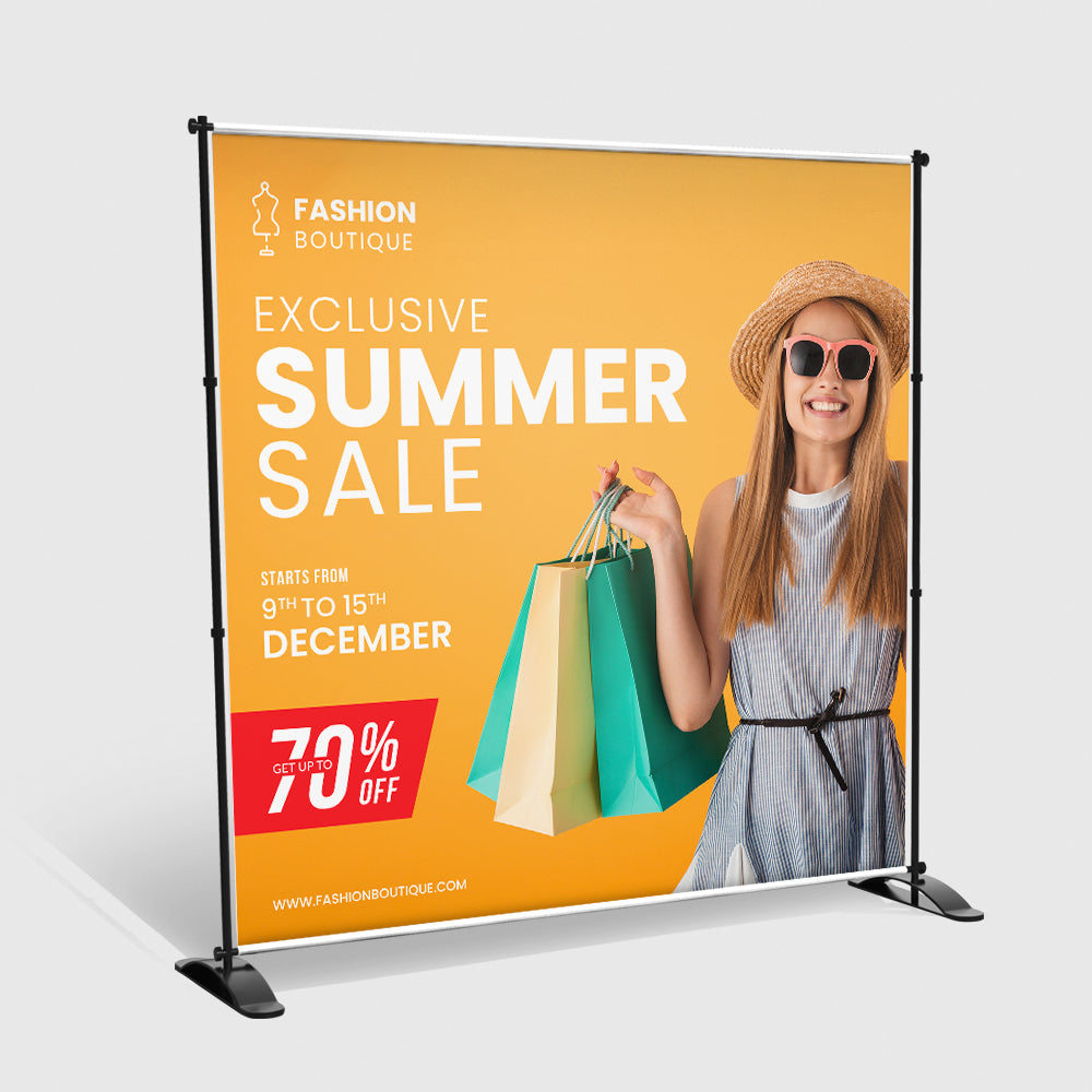 Telescopic Backdrop Banner Stand (95" × 96")